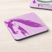 Lila Pferd Hartkunststoff-Untersetzer Getränkeuntersetzer (Linke Seite)
