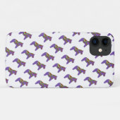 Lila Pferd iPhone Case (Rückseite (Horizontal))
