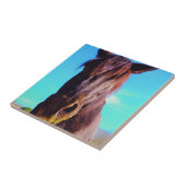 Lila Pferd mit grünem Mund Fliese (Seite)