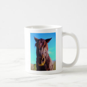 Lila Pferd mit grünem Mund Kaffeetasse