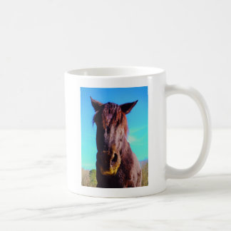 Lila Pferd mit grünem Mund Kaffeetasse