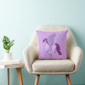 Lila Pferd Pegasus Kissen (Stuhl )