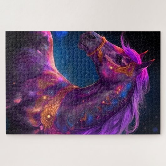 Lila Pferd Puzzle (Horizontal)