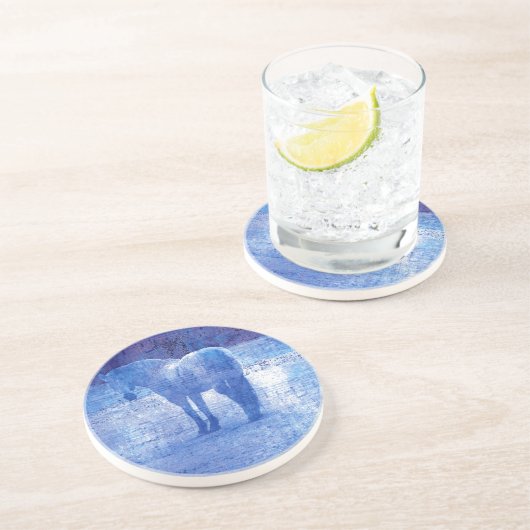 Lila Pferd Sandstein Untersetzer (Seite)