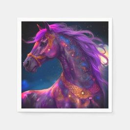 Lila Pferd Serviette