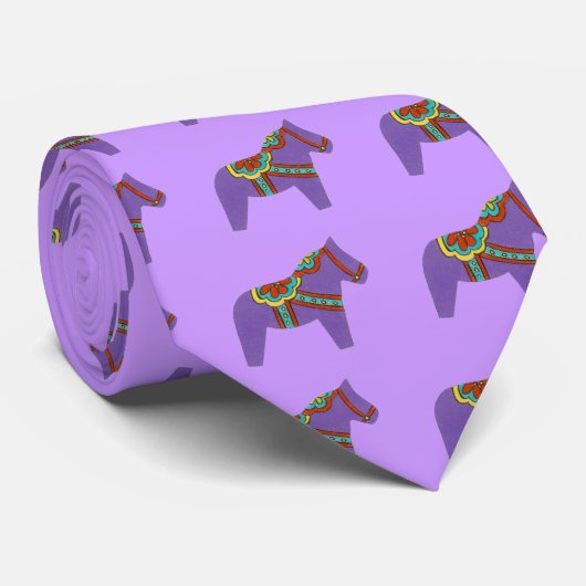 Lila Pferd Wild Dala Pferd Krawatte (Gerollt)