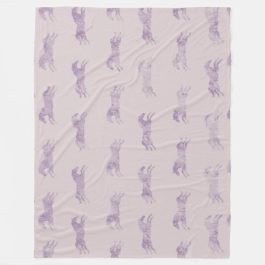 Lila Pferde Fleecedecke (Vorderseite)
