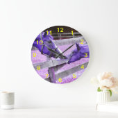 Lila Pferde Sprichwort hello Wall Uhr (Zuhause)