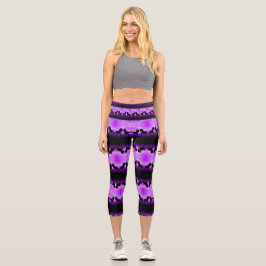 Lila Pferdedruck Capri Leggings