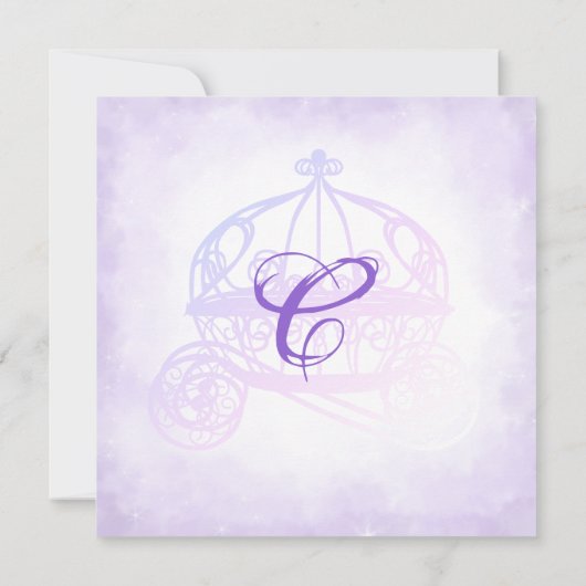 Lila Pferderückfahrt Quinceañera Einladung (Rückseite)