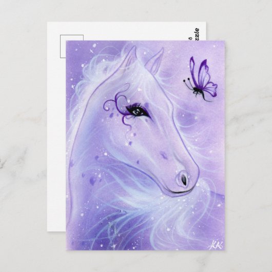 lila Pferdeschmetterling Postkarte (Vorne/Hinten)