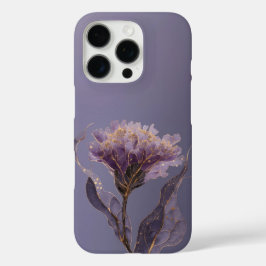 Lila Pfingstrose Inspirierte Florale Goldene Akzen iPhone 16 Pro Hülle