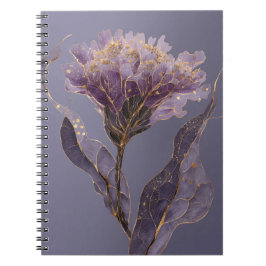 Lila Pfingstrose Inspirierte Florale Goldene Akzen Notizblock
