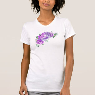 Lila Pfingstrosen-Blumen-Swag-T-Shirt T-Shirt