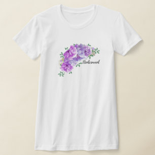 Lila Pfingstrosen-Brautjungfer-T-Shirt T-Shirt