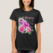 Lila Pfingstrosen des leichten Blumenrosas mit T-Shirt (Vorderseite)