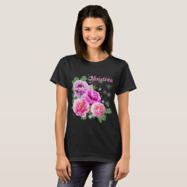 Lila Pfingstrosen des leichten Blumenrosas mit T-Shirt