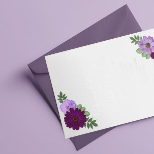 Lila Pfingstrosen-Florales Probedinner Folieneinladung