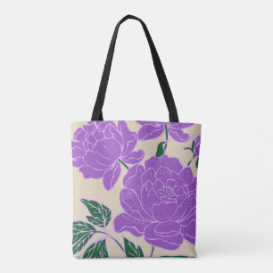 Lila Pfingstrosen Tasche
