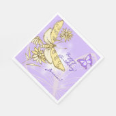 Lila Pfirsich Schmetterling Serviette (Ecke)