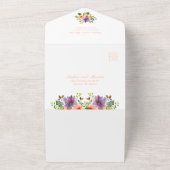 Lila Pfirsichblume All In One Einladung (Außenbereich)