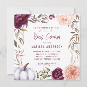 Lila + Pfirsichblüte, Kürbisfall Babydusche