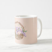 Lila Pfirsichblüten im Korb Kaffeetasse (VorderseiteRechts)