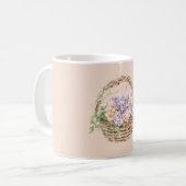 Lila Pfirsichblüten im Korb Kaffeetasse (Vorderseite Links)