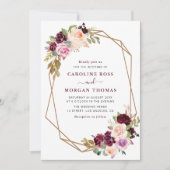 Lila Pfirsichfarben Einladung (Vorderseite)