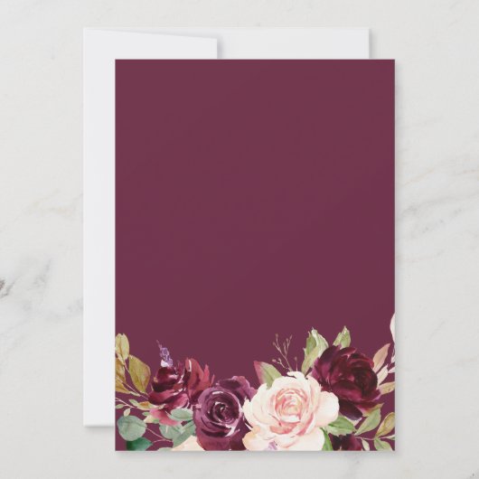 Lila Pfirsichfarben Einladung (Rückseite)