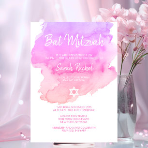 Lila Pfirsichfarben Pfirsichstern BAT MITZVAH Einladung