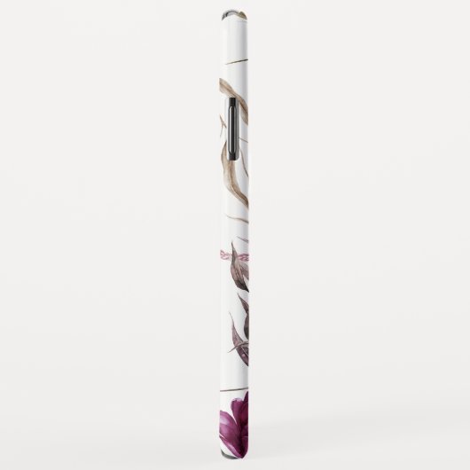 Lila + pfirsichfarbenes Blumenfallmonogramm Case-Mate iPhone Hülle (Hinten/Rechts)