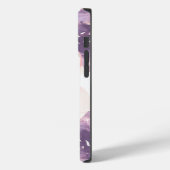 Lila Pfirsichfarbenes Blumenmonogramm Case-Mate iPhone Hülle (Rückseite / Links)