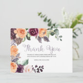 Lila Pfirsichflurfall Dankeschön Karte (Stehend Vorderseite)