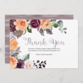 Lila Pfirsichflurfall Dankeschön Karte (Vorne/Hinten)