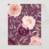 lila Pfirsichkürbis zum Herbst Babydusche Flyer (Hinten)