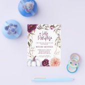 lila Pfirsichkürbis zum Herbst Babydusche Flyer (Einzeln)