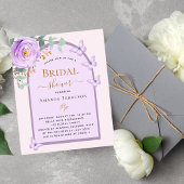 Lila Pfirsichschmetterlinge Bridal Dusche Einladun