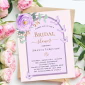 Lila Pfirsichschmetterlinge Bridal Dusche Einladun