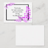 Lila Pflanze auf dem Schwarzen Rahmen dank Karte (Vorne/Hinten)