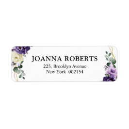 Lila Pflaume Ivory Gold Floral Geometric Wedding