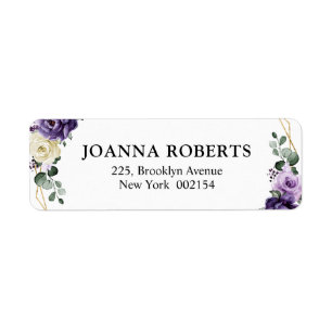 Lila Pflaume Ivory Gold Floral Geometric Wedding