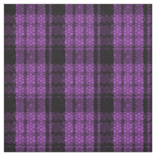 Lila, Pflaume, Lavendel, schwarzes Mosaik kariert Stoff
