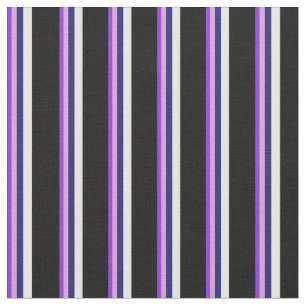 Lila, Pflaume, Midnight Blue, White und Black Stoff