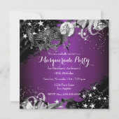 Lila Pflaume Sparkle Magisches Party Einladung (Vorderseite)