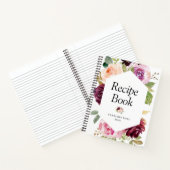 lila Pflaume und pfirsichfarbene Blume Weinreben Notizblock (Innenseite)