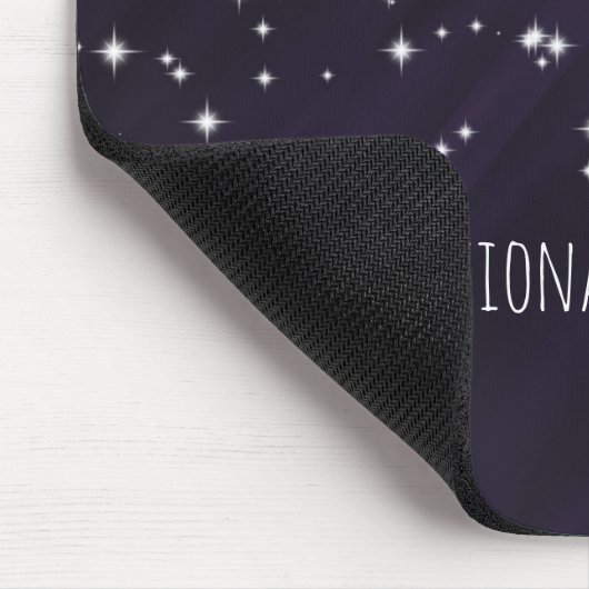 Lila Pflaume und Sparkle Stars Elegante Glamour Mousepad (Ecke)