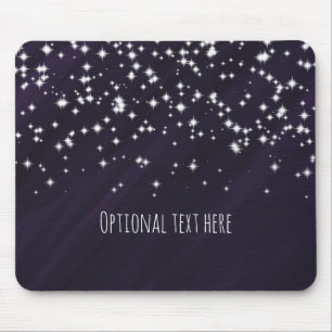 Lila Pflaume und Sparkle Stars Elegante Glamour Mousepad