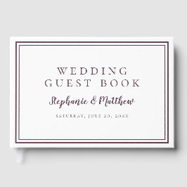 Lila Pflaume & White Chic Einfache Minimalistische Gästebuch