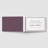 Lila Pflaume & White Chic Einfache Minimalistische Gästebuch (Voll)